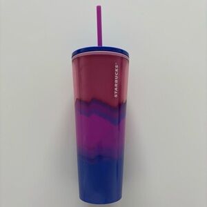 Venti pink, purple, and blue ombre Starbucks Cup